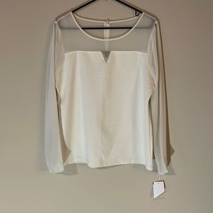 Mesh White Blouse